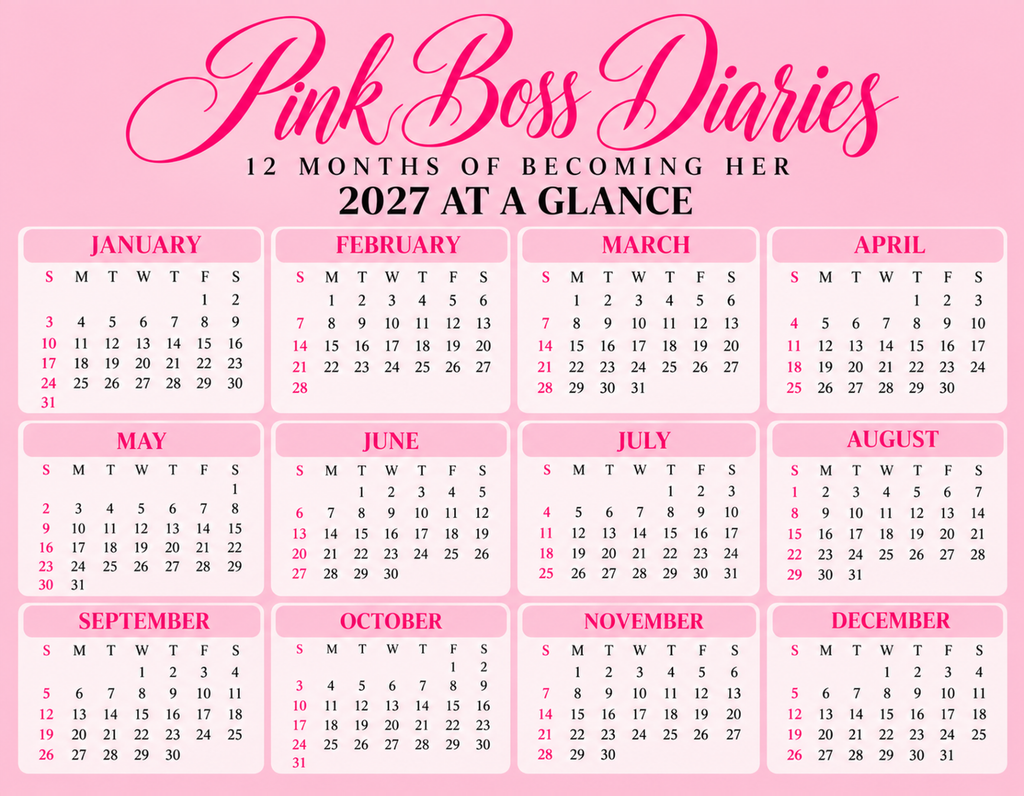 Pink Boss Diaries 2027 — 12 Months of Becoming HER
