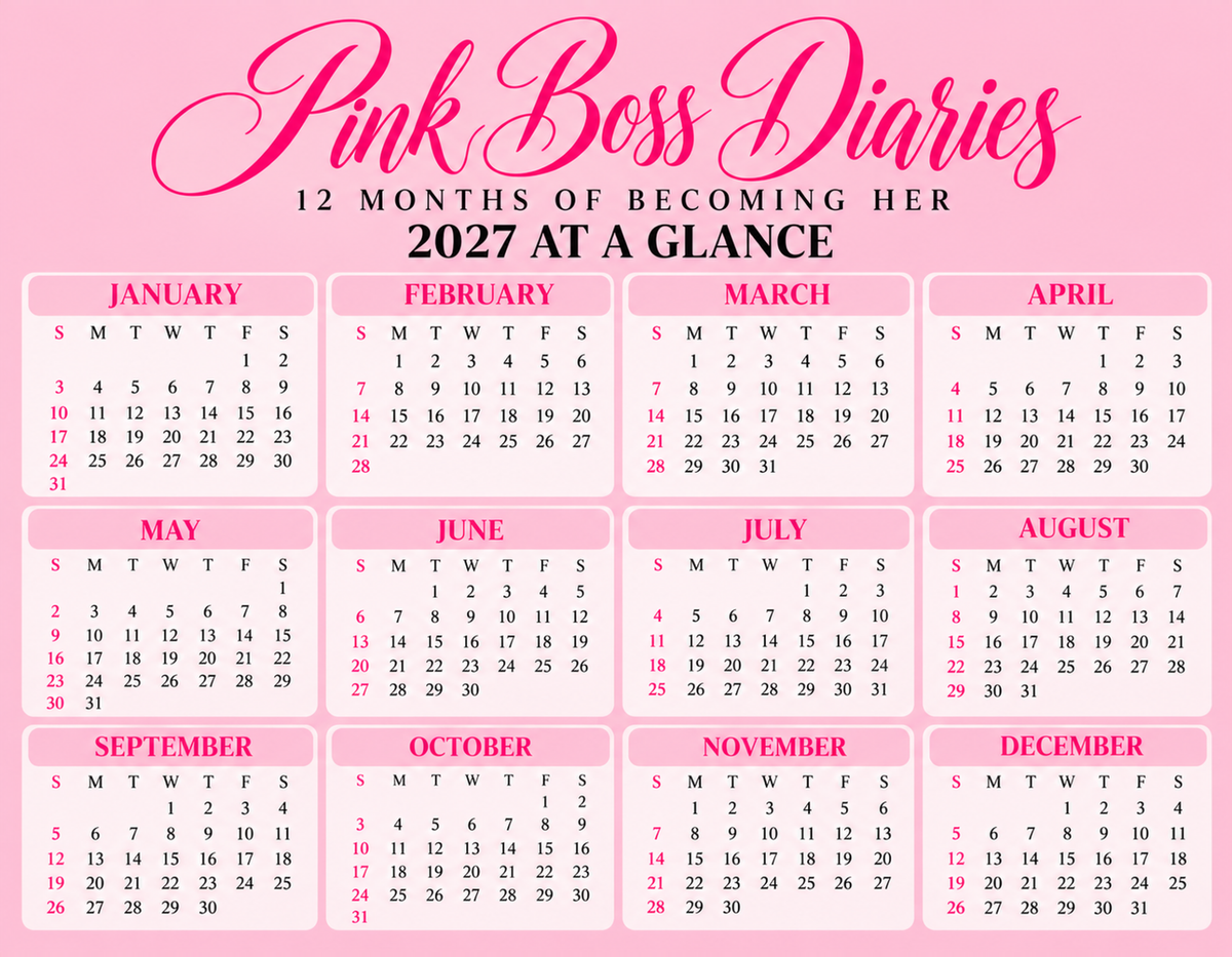 Pink Boss Diaries 2027 — 12 Months of Becoming HER